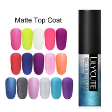 LILYCUTE 5ml Matte UV Gel Nagellak Pure Nail Kleur Matte Top Coat Losweken Nail Art Gel Lak lak Manicure Base DIY(China)