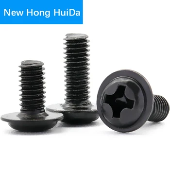 M2M2.5M3 M3.5 M4 M5 Black Steel Phillips Cross Round Pan Head With Pad Screw Metric Thread Computer Metal Screw With Washer Bolt
M2M2.5M3 M3.5 M4 M5 Black Steel Phillips Cross Round Pan Head With Pad Screw Metric Thread Computer Metal Screw With Washer Bolt