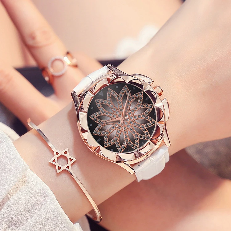 Часы для женщин Стразы часы женские кожа большой циферблат браслет наручные с
