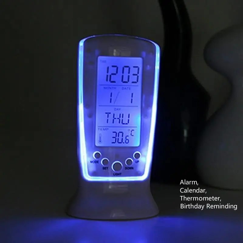 Digital Alarm Clock LED Blue Backlight Desk Bedside Alarm Clock With Snooze Thermometer Calendar For Home Bedroom
Digital Alarm Clock LED Blue Backlight Desk Bedside Alarm Clock With Snooze Thermometer Calendar For Home Bedroom