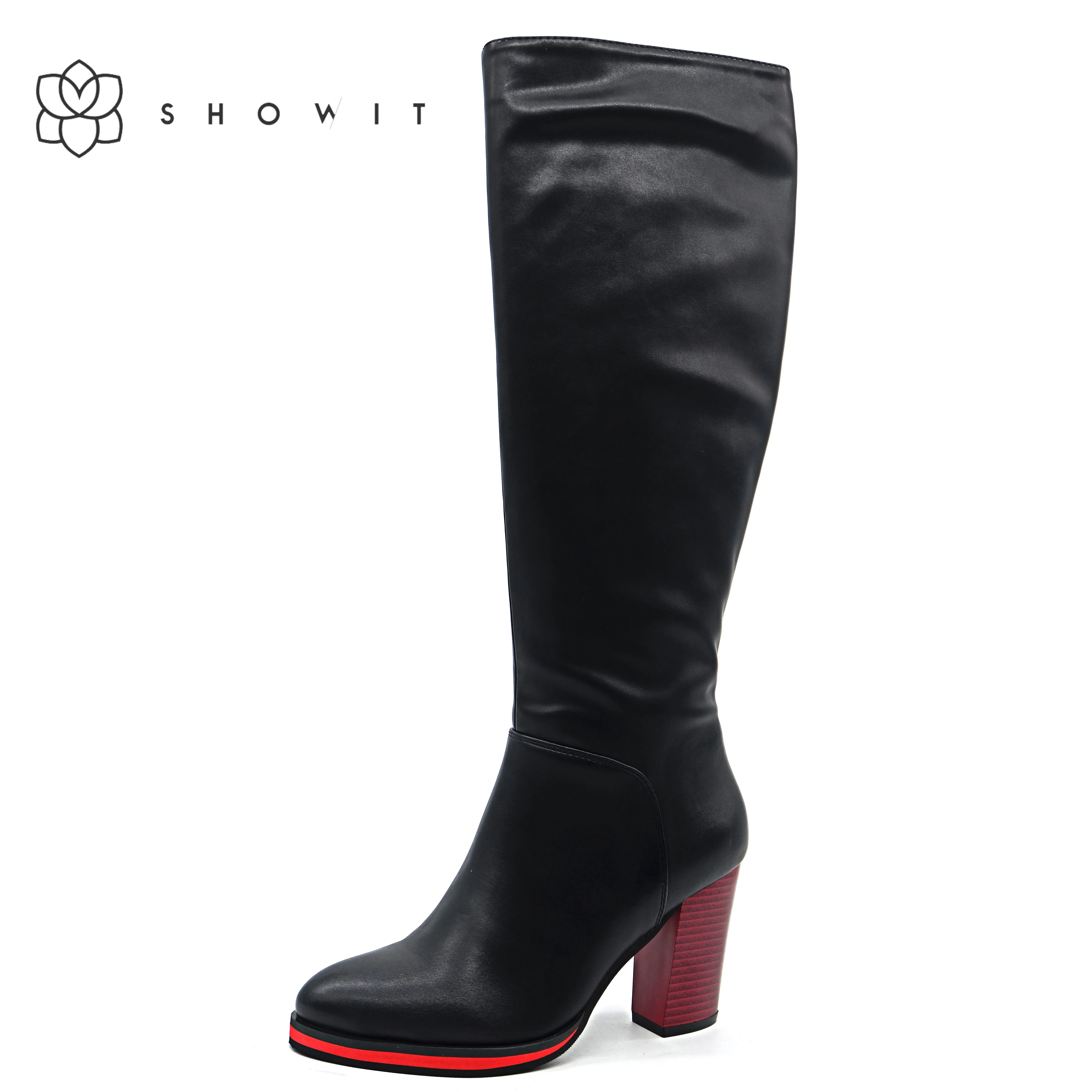 SHOWIT 2019 Winter High Heel PU Black Basic Knee High Boots Round Toe Platform Zipper Closure Fashion Commuter
SHOWIT 2019 Winter High Heel PU Black Basic Knee High Boots Round Toe Platform Zipper Closure Fashion Commuter