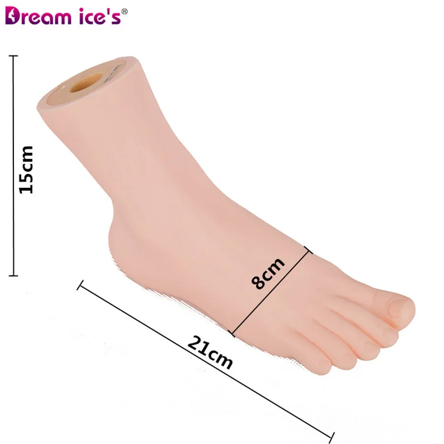 

Dream Ice's 1Pair Female Foot Sock Silicone Girl Feet Mannequin Foot Model Tools for Shoes and Socks Anckle Chains Display 21CM