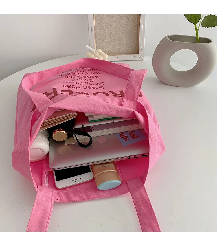 Cute Grocery List Design Canvas Tote Bag - Eco-Friendly Shopping Companion 5 Hab2ff83546614517aa6481baf88e0ab5G