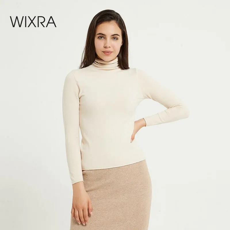 Женские мягкие однотонные вязаные свитера Wixra базовый свитер с высоким