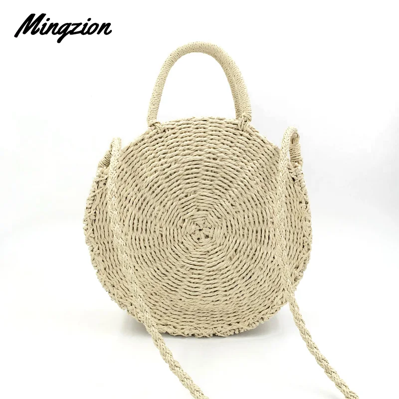 Mingzion Handmade Rattan Weave Round Beach Bag Straw Knit Lady's Handbag Woman Shoulder Messenger Bag Khaki Beige Tote
Mingzion Handmade Rattan Weave Round Beach Bag Straw Knit Lady's Handbag Woman Shoulder Messenger Bag Khaki Beige Tote