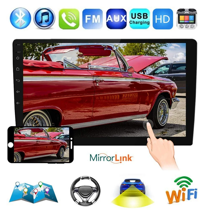 Double Din Car Stereo 10.1 Inch Android 8.1 Press Screen Car Radio with Bluetooth GPS Navigation Head Unit Support WiFi/Mirror L
Double Din Car Stereo 10.1 Inch Android 8.1 Press Screen Car Radio with Bluetooth GPS Navigation Head Unit Support WiFi/Mirror L