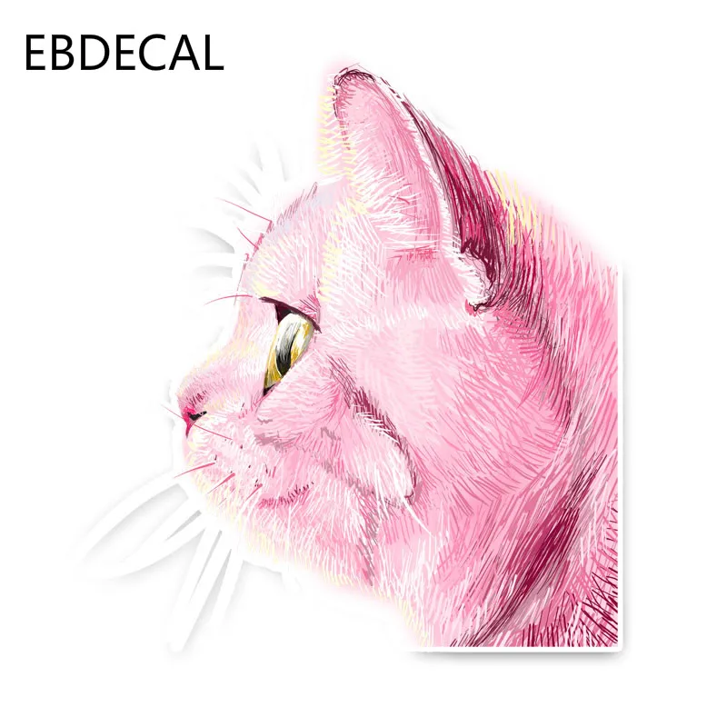 Фото Ebdeckle красивые розовые животные кошка машина бампер окно переводные наклейки для