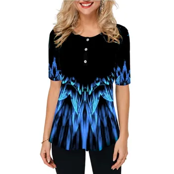 Plus Size Women 3D Print Summer T Shirt Casual Short Sleeve Button Tshirts O-Neck Shirt Tops 2020 Fashion Ladies Tees Clothing
Plus Size Women 3D Print Summer T Shirt Casual Short Sleeve Button Tshirts O-Neck Shirt Tops 2020 Fashion Ladies Tees Clothing