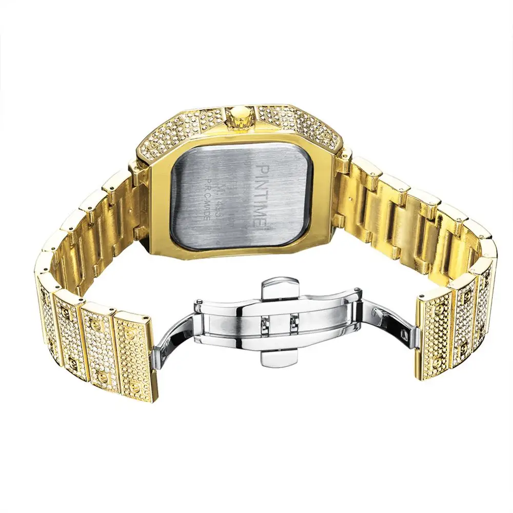 Часы наручные мужские кварцевые в стиле хип хоп брендовые Роскошные с квадратным