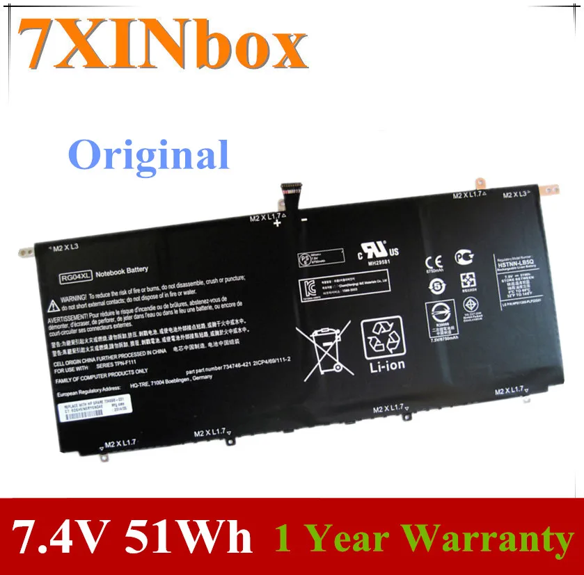 7XINbox 7.4V 51wh Original RG04XL Laptop Battery For HP Spectre 13-3000 13t-3000 series RG04XL RG04051XL Tablet
7XINbox 7.4V 51wh Original RG04XL Laptop Battery For HP Spectre 13-3000 13t-3000 series RG04XL RG04051XL Tablet