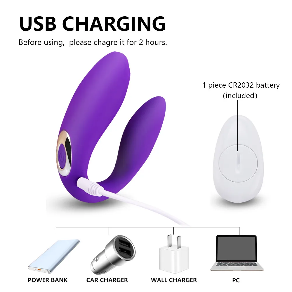 U Shape Vibrator Double-head Sex Toys for Adults Anal Vibrators for Women Vagina Clitoris Stimulator Remote Control 10 Speed (4)
