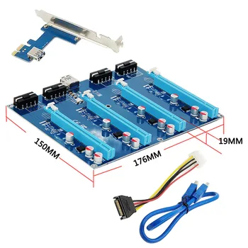 PCI-E X1 TO 4PCI-E X16 Expansion Kit 1 to 4 Port PCI Express Switch Multiplier HUB Riser Card for BTC Miner @M23
PCI-E X1 TO 4PCI-E X16 Expansion Kit 1 to 4 Port PCI Express Switch Multiplier HUB Riser Card for BTC Miner @M23