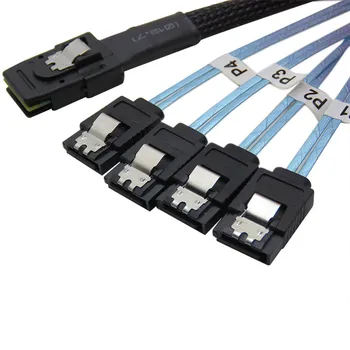 1M Mini SAS SFF-8087 36 PIN to 4 SATA 7 P HD Splitter Breakout Cable Compatible With Adaptec RAID 5405/ 5805/ 2405
1M Mini SAS SFF-8087 36 PIN to 4 SATA 7 P HD Splitter Breakout Cable Compatible With Adaptec RAID 5405/ 5805/ 2405