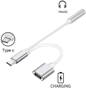 Earphone Cable Charging Adapter 2in1 USB Type-C To 3.5mm Jack AUX Audio Splitter Converter Adapter +Charge Cable for Phone
Earphone Cable Charging Adapter 2in1 USB Type-C To 3.5mm Jack AUX Audio Splitter Converter Adapter +Charge Cable for Phone