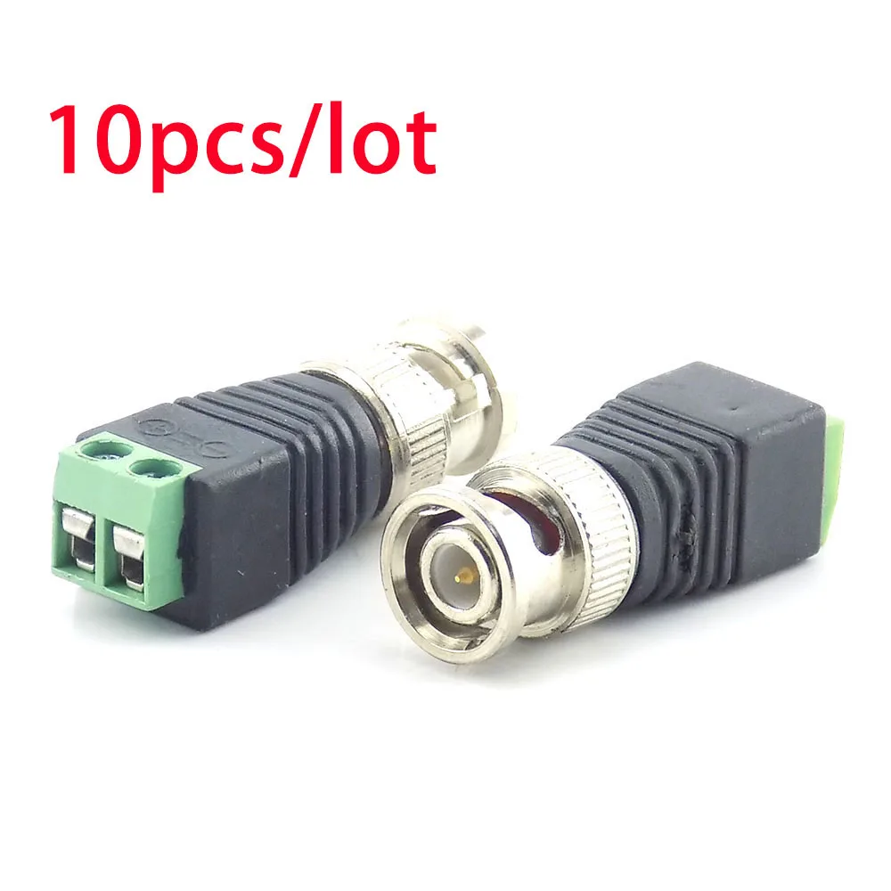10Pcs Coax CAT5 BNC Male Connector Plug DC Adapter Video Balun cable for CCTV Video Camera Security System Accessories K09
10Pcs Coax CAT5 BNC Male Connector Plug DC Adapter Video Balun cable for CCTV Video Camera Security System Accessories K09