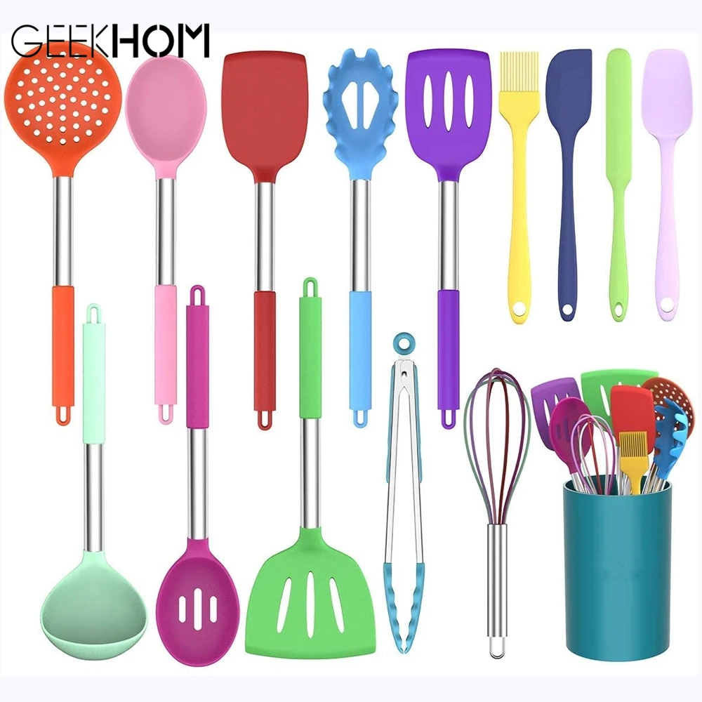 Kitchen Cooking Utensil Set Utensils Nylon and Stainless Steel Utensil Set Nonstick Spatula Set Cooking Tool Utensils Set Gift
Kitchen Cooking Utensil Set Utensils Nylon and Stainless Steel Utensil Set Nonstick Spatula Set Cooking Tool Utensils Set Gift