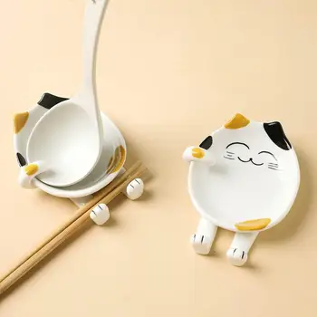 Cartoon Ceramic Pot Cover and Pancake Turner Rack Chopsticks and Spoon Storage Rack Kitchen Pot Cover Holder 
Cartoon Ceramic Pot Cover and Pancake Turner Rack Chopsticks and Spoon Storage Rack Kitchen Pot Cover Holder
