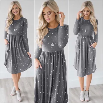 Fashion summer autumn dress women long sleeve polka dot print dress high waist pocket O-neck women dress casual vestidos BDR535
Fashion summer autumn dress women long sleeve polka dot print dress high waist pocket O-neck women dress casual vestidos BDR535