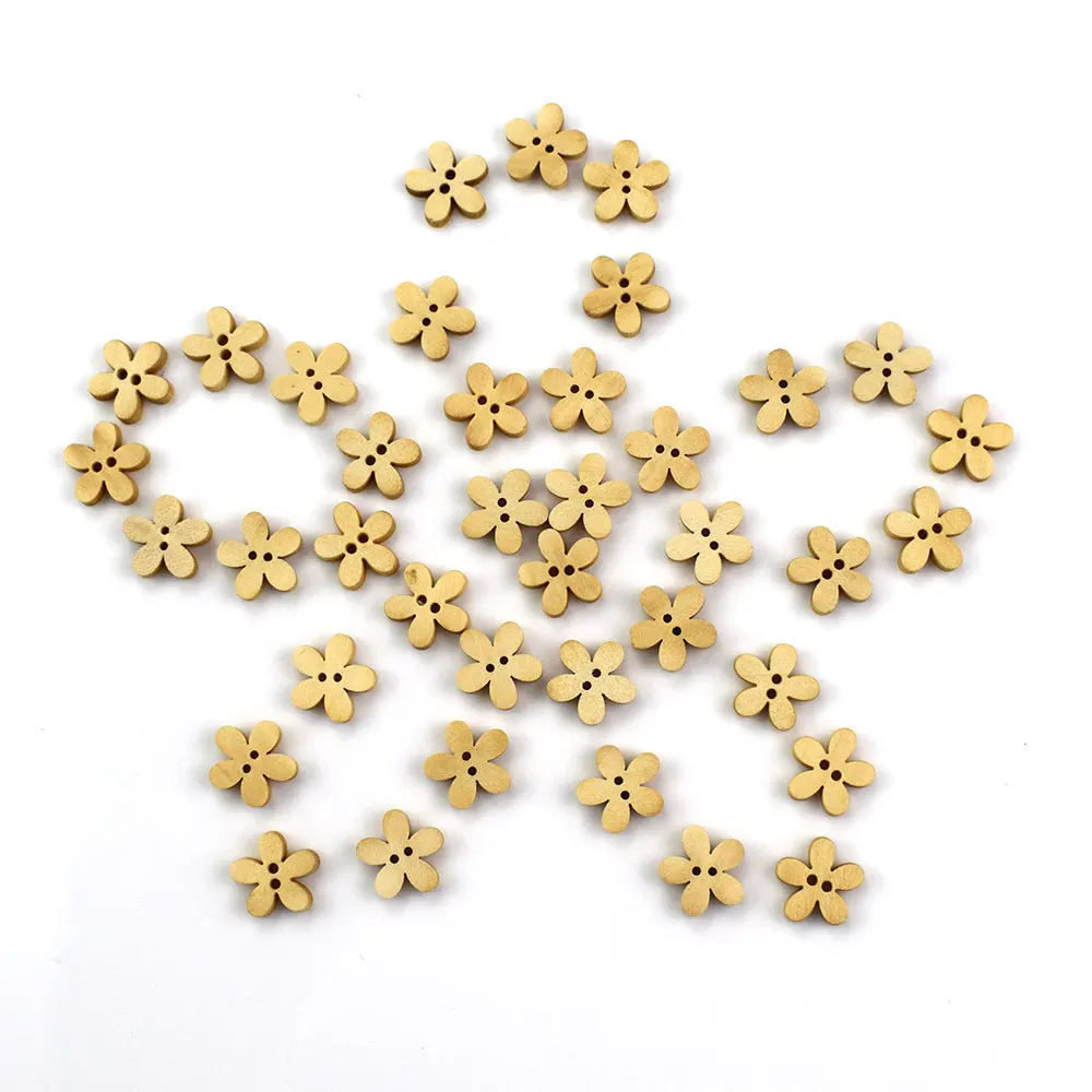 Description Picture 3 of item1000PCS 2-Hole 12MM Wooden Sewing Buttons Scrapbooking Flower Natural Color Two Holes DIY Wooden Buttons Sewing Craft