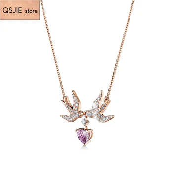 QSJIE High quality SWA new style, flexible swallow crystal temperament romantic elegant texture clavicle chain necklace
QSJIE High quality SWA new style, flexible swallow crystal temperament romantic elegant texture clavicle chain necklace