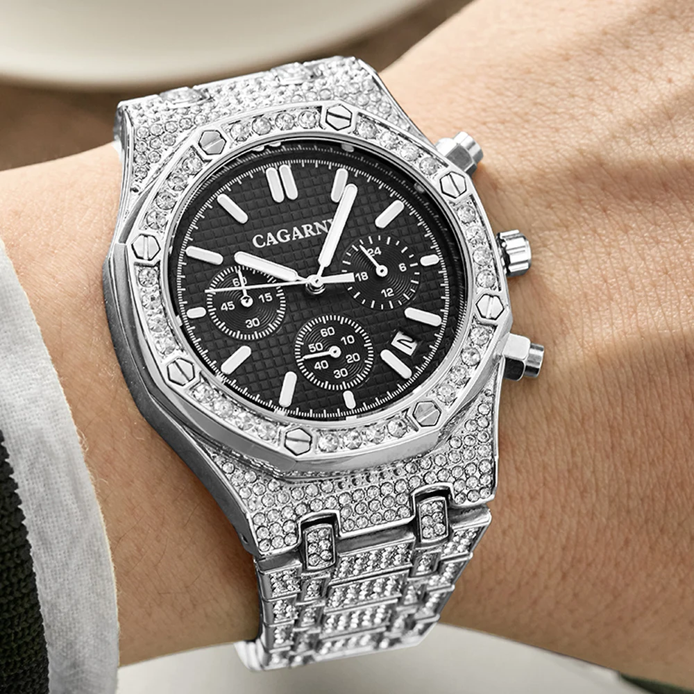 Bling Diamond Iced Out Watches Men Hip Hop Men's Quartz Watch Man Waterproof Chronograph Business Wristwatch Reloj Hombre 2020
Bling Diamond Iced Out Watches Men Hip Hop Men's Quartz Watch Man Waterproof Chronograph Business Wristwatch Reloj Hombre 2020