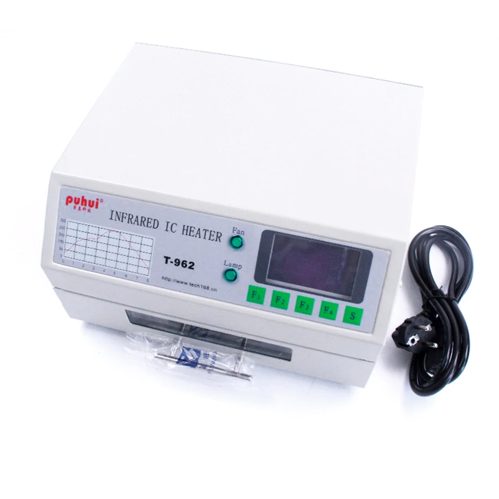 T962 Reflow Solder Oven BGA SMD SMT Rework Sation T 962 Reflow Wave Oven PUHUI T-962 Infrared IC Heater
T962 Reflow Solder Oven BGA SMD SMT Rework Sation T 962 Reflow Wave Oven PUHUI T-962 Infrared IC Heater