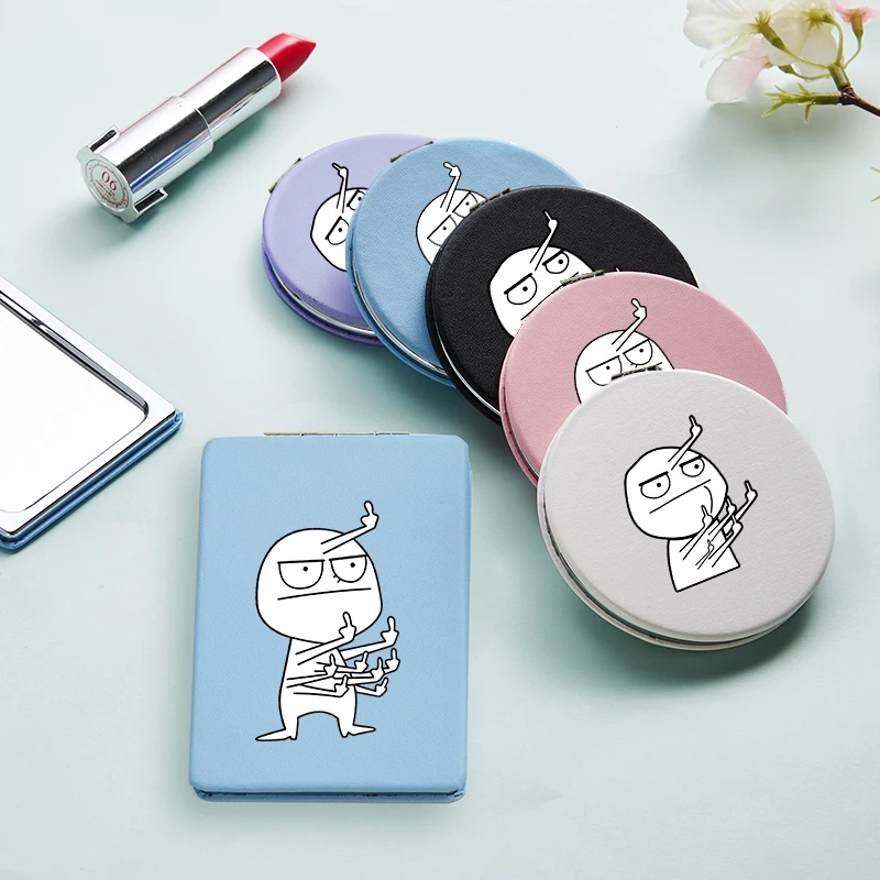 Cartoon Funny Cute Makeup Mirrors with Double Side for Girls Travel Portable Magnifying PU Cosmetic Compact Pocket Vanity Mirror
Cartoon Funny Cute Makeup Mirrors with Double Side for Girls Travel Portable Magnifying PU Cosmetic Compact Pocket Vanity Mirror