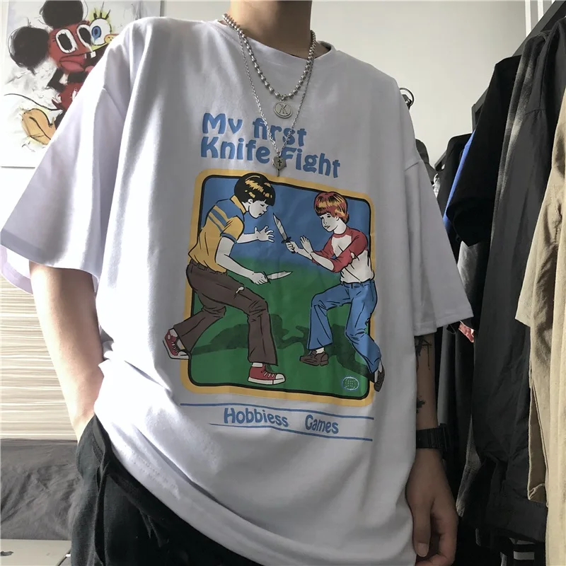 Ins spoof cartoon letter printing T-shirt summer new ulzzang Harajuku retro fashion loose casual short-sleeved women T-shirt
Ins spoof cartoon letter printing T-shirt summer new ulzzang Harajuku retro fashion loose casual short-sleeved women T-shirt