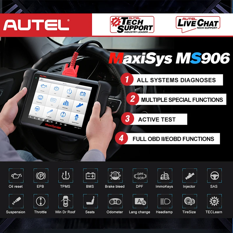 AUTEL MaxiSys MS906 автоматический диагностический инструмент OBD2 сканер автомобильный