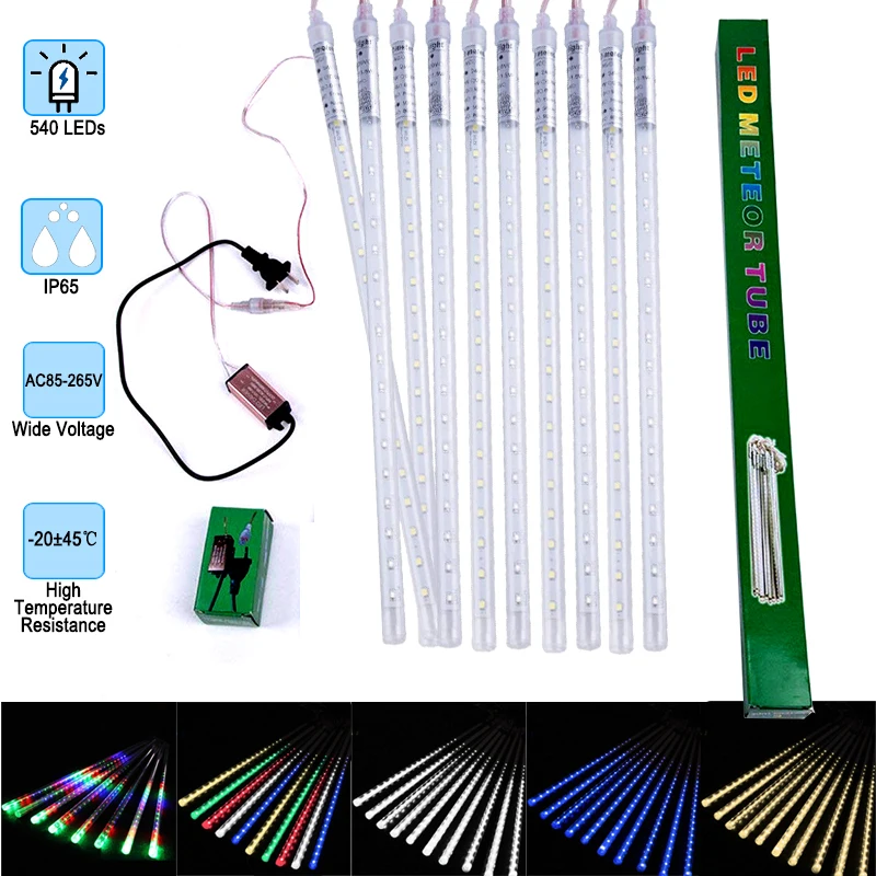 10Pack 50CM US Plug Meteor Shower Rain Tubes 48/54Led DC7/12V LED String Lights Outdoor Waterproof Christmas Wedding Party Decor
10Pack 50CM US Plug Meteor Shower Rain Tubes 48/54Led DC7/12V LED String Lights Outdoor Waterproof Christmas Wedding Party Decor