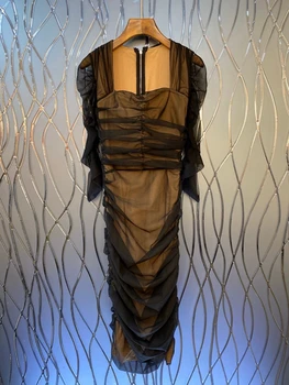 2020 Spring and Summer New Women's Recipients after Zipper Decorative Stitching Mesh Perspective Long Sleeve Dress 418
2020 Spring and Summer New Women's Recipients after Zipper Decorative Stitching Mesh Perspective Long Sleeve Dress 418