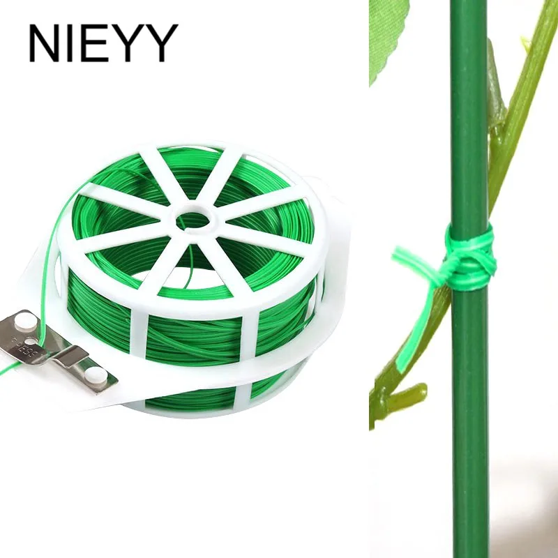 

20/30/50m NIEYY Gardening Strap Plant Stand Twist Tie Wire Cable Reel Garden Greenhouse Support for Plants Plastic Plant Clips