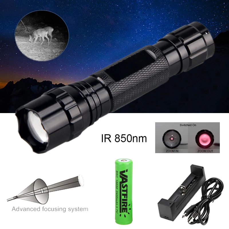 5W IR850NM Professional Night Vision Hunting Torch Tactical Infrared Radiation IR Zoomable Outdoor Waterproof Hunting Flashlight
5W IR850NM Professional Night Vision Hunting Torch Tactical Infrared Radiation IR Zoomable Outdoor Waterproof Hunting Flashlight