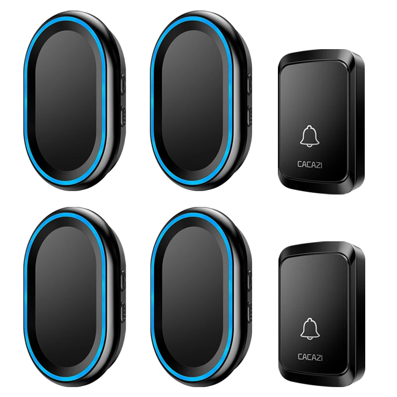 CACAZI Wireless Doorbell Waterproof 2 Buttons 4 Receivers 300M Remote LED Light Home Smart Calling Bell US EU UK AU Plug Chime
CACAZI Wireless Doorbell Waterproof 2 Buttons 4 Receivers 300M Remote LED Light Home Smart Calling Bell US EU UK AU Plug Chime