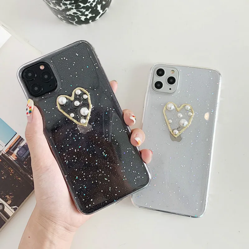 Silicone Transparent Glitter Love Heart Pearl Cover Case For iPhone 11 Pro X XS XR MAX Soft Back Shell For iPhone 6 6s 7 8 Plus
Silicone Transparent Glitter Love Heart Pearl Cover Case For iPhone 11 Pro X XS XR MAX Soft Back Shell For iPhone 6 6s 7 8 Plus