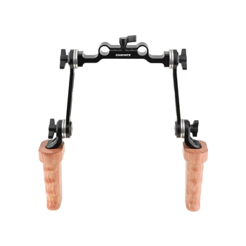 HDRIG Dual Wooden Handgrip with ARRI Rosette M6 Mount Extension Arm 15mm Railblock Rod Clamp for DLSR Camera Shoulder Rig
HDRIG Dual Wooden Handgrip with ARRI Rosette M6 Mount Extension Arm 15mm Railblock Rod Clamp for DLSR Camera Shoulder Rig
