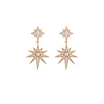 European and American personality six-pointed Star earrings with 18-karat gold-plated Stud earrings
European and American personality six-pointed Star earrings with 18-karat gold-plated Stud earrings