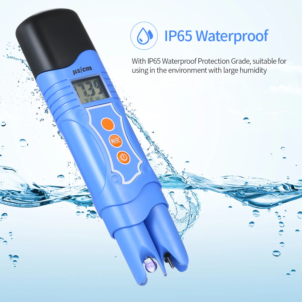 Mutifunctional Pen-Type pH Meter Waterproof pH/EC and Temperature Testers pH/EC Meter Water Quality Analysis Device
Mutifunctional Pen-Type pH Meter Waterproof pH/EC and Temperature Testers pH/EC Meter Water Quality Analysis Device