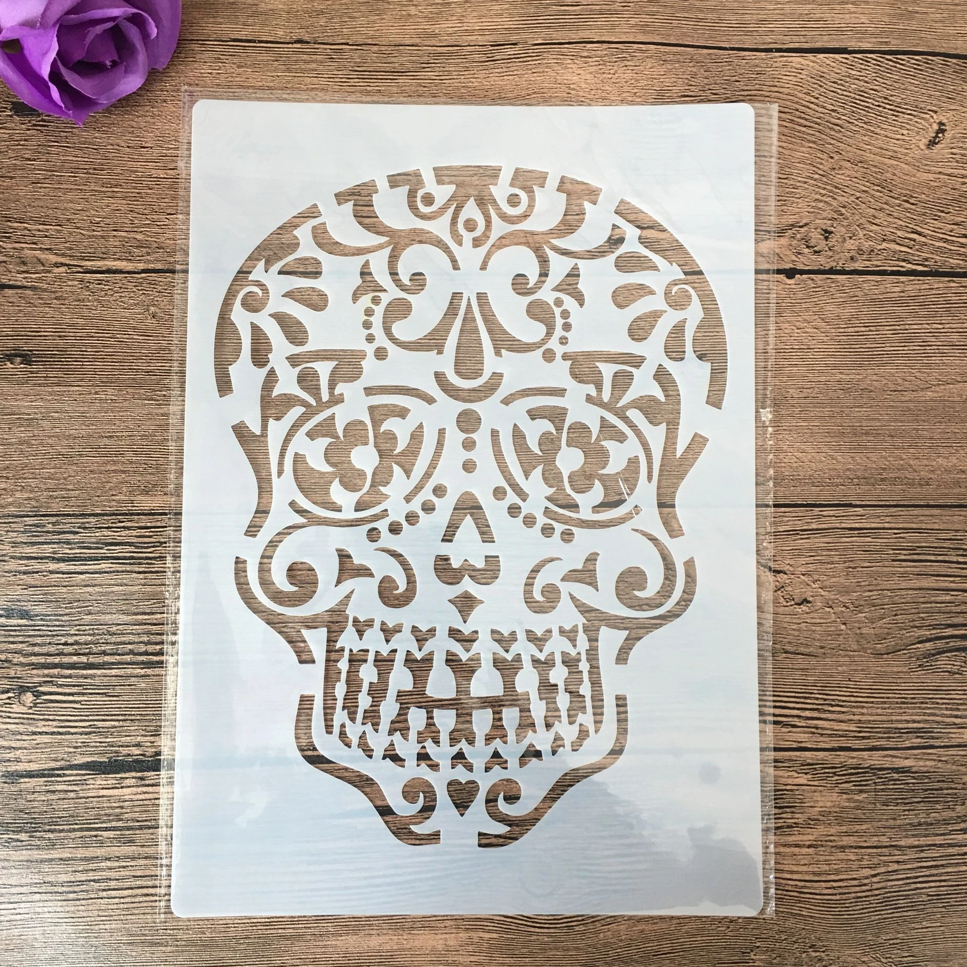 

A4 29 * 21cm DIY Stencils Wall Painting Scrapbook Coloring Embossing Album Decorative Paper Card Template,wall skull stencil