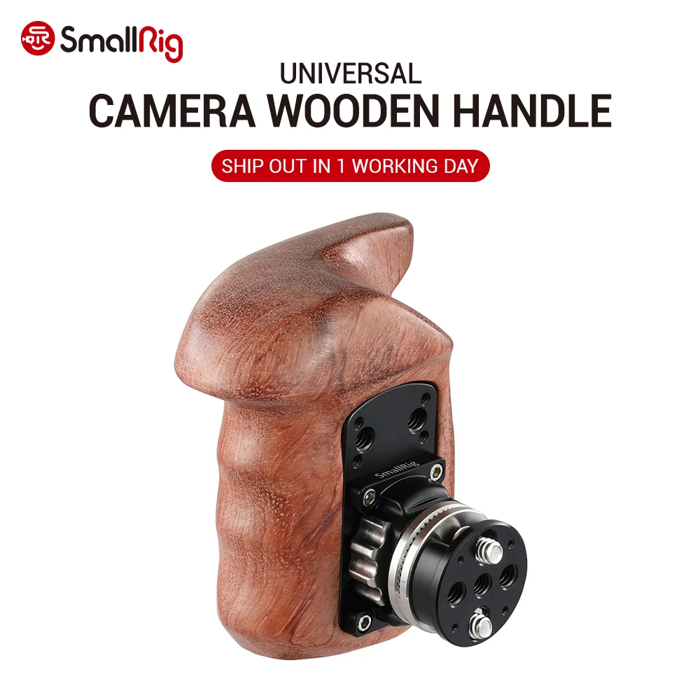SmallRig DSLR Camera Handle Grip Right Side Wooden Grip with Arri Rosette Bolt-On Mount for small sized camera cage 2083
SmallRig DSLR Camera Handle Grip Right Side Wooden Grip with Arri Rosette Bolt-On Mount for small sized camera cage 2083