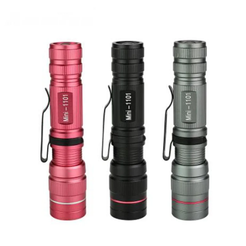 

1PCS Mini-1101 Penlight 8W 800LM Waterproof CREE Q5 LED Flashlight Torch 3 Modes Zoom Zoomable Focus Lantern Portable Flashlight