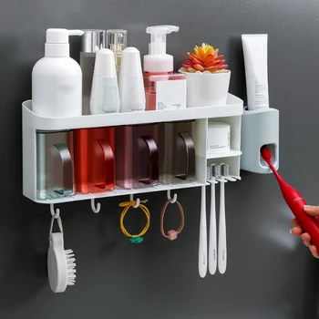 Wall Hanging Toothbrush Holder with 4 Cups Free Punched Washed Cup Rack Suction Wall Storage Rack Bathroom Shelf
Wall Hanging Toothbrush Holder with 4 Cups Free Punched Washed Cup Rack Suction Wall Storage Rack Bathroom Shelf