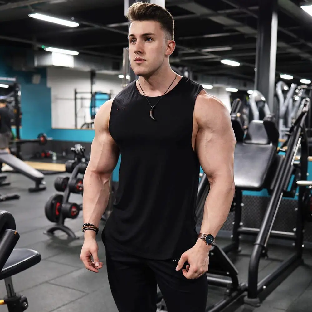 Bodybuilding Tank Men's Gym Fitness Cotton Sleeveless Shirt