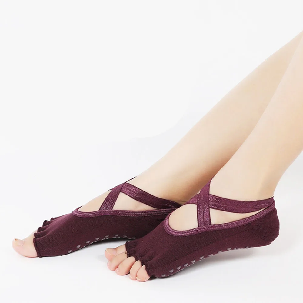 Pointe Exercise Socks Autumn And Winter Cotton Yoga Socks Cross Belt Non-Slip Glue Stockings Five-Finger Socks
Pointe Exercise Socks Autumn And Winter Cotton Yoga Socks Cross Belt Non-Slip Glue Stockings Five-Finger Socks
