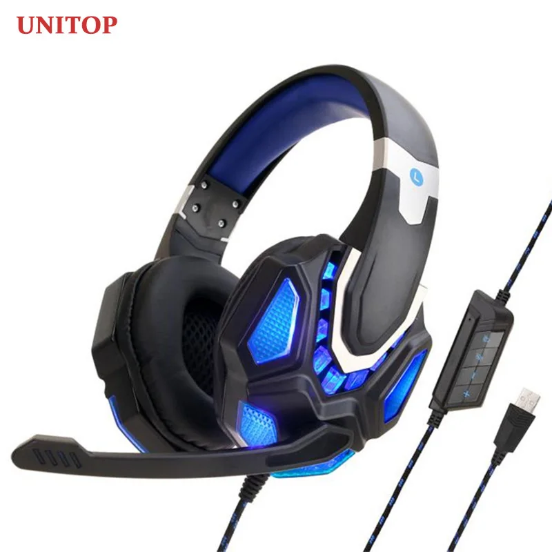 UNITOP Gaming Headset stereo headphones Music Over Ear Wired Earphones Computer PS4 with Mic LED Light for PC Xbox one S Gamer
UNITOP Gaming Headset stereo headphones Music Over Ear Wired Earphones Computer PS4 with Mic LED Light for PC Xbox one S Gamer