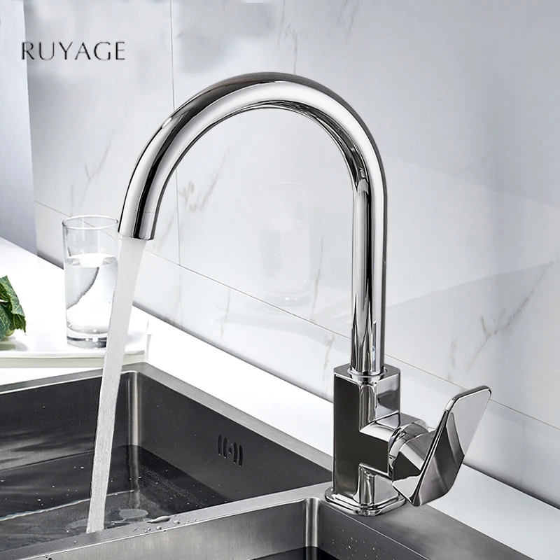 RUYAGE Kitchen Faucet 360 Degree Rotation Rule Shape Curved Outlet Pipe Tap Basin Plumbing Hardware Brass Sink Faucet RY07
RUYAGE Kitchen Faucet 360 Degree Rotation Rule Shape Curved Outlet Pipe Tap Basin Plumbing Hardware Brass Sink Faucet RY07
