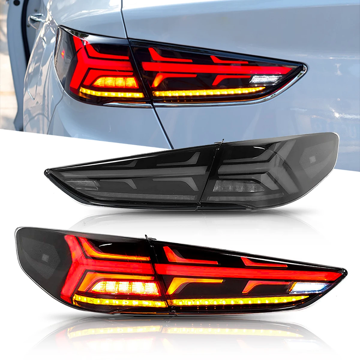 Задние фонари для Hyundai Sonata 2018-2019, копченые/красные светодиодные фонари, задние фонари, автомобильные аксессуары, автозапчасти, сборка, запуск, анимация
Задние фонари для Hyundai Sonata 2018-2019, копченые/красные светодиодные фонари, задние фонари, автомобильные аксессуары, автозапчасти, сборка, запуск, анимация