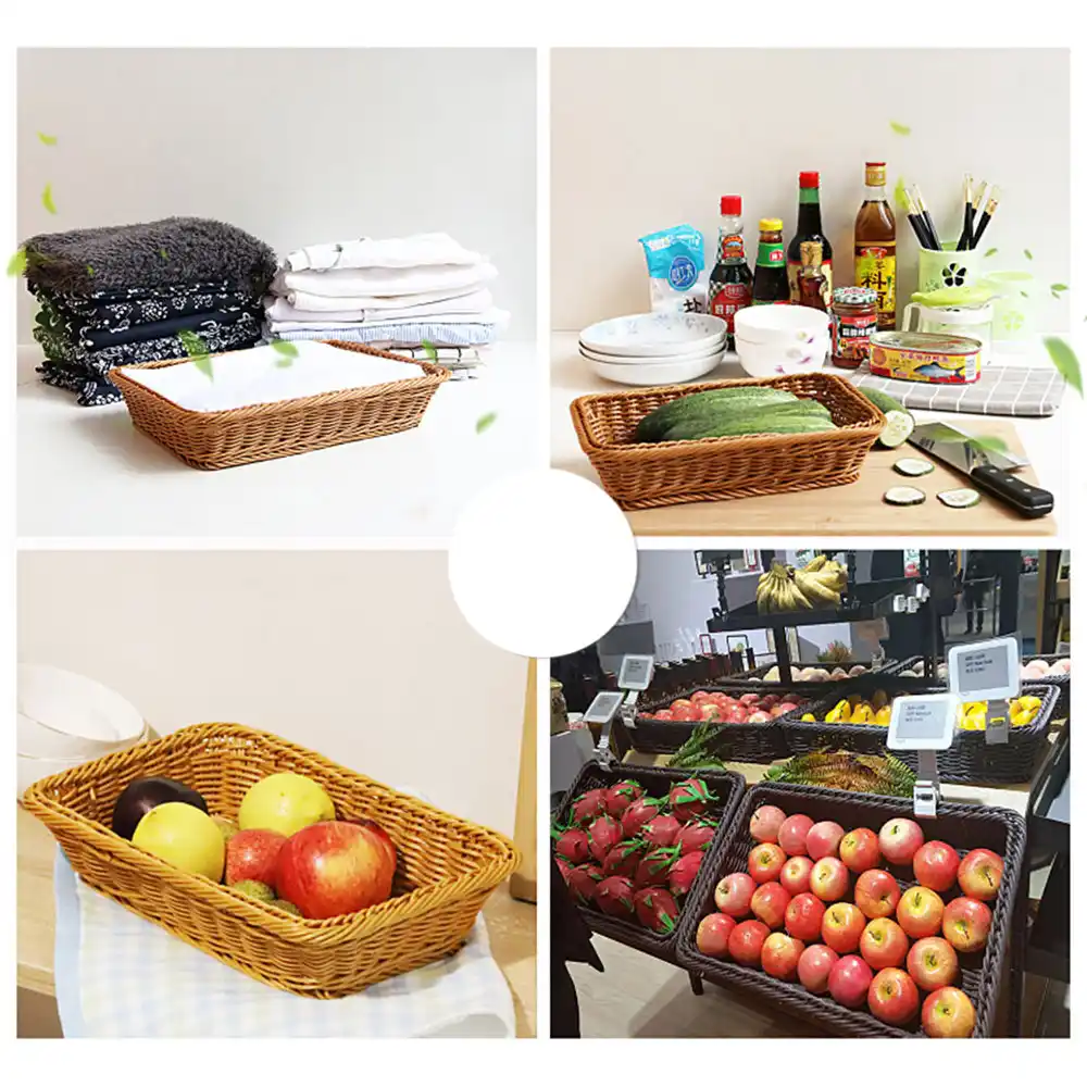 square handmade bread basket rectangle display snack baskets