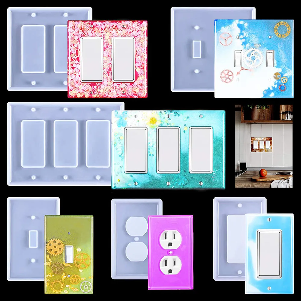 Light Switch Cover Resin Molds Socket Plate Silicone Molds For Decorative Wall Plate Moulds Single Hole DIY Socket Home Decor
Light Switch Cover Resin Molds Socket Plate Silicone Molds For Decorative Wall Plate Moulds Single Hole DIY Socket Home Decor