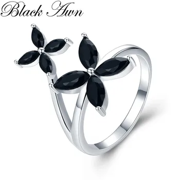 Romantic Flower 2.9g 925 Sterling Silver Fine Jewelry Flower Engagement Black Spinel Engagement Ring for Women G032
Romantic Flower 2.9g 925 Sterling Silver Fine Jewelry Flower Engagement Black Spinel Engagement Ring for Women G032